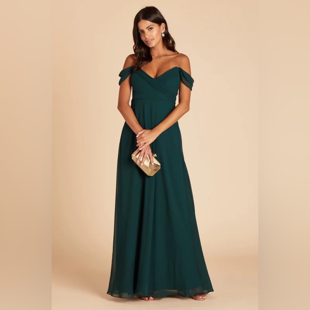 Birdy Grey SPENCE CONVERTIBLE DRESS CHIFFON EMERALD Large worn once Bridesmaid